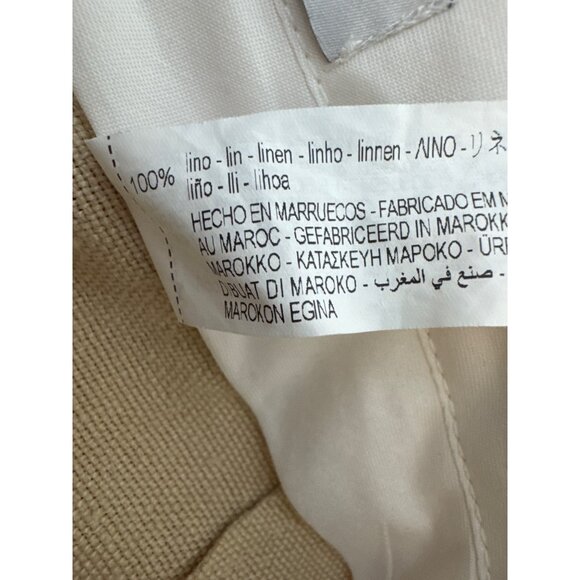 ZARA Womens Small Linen Beige Wide-Leg Pants - Picture 5 of 12